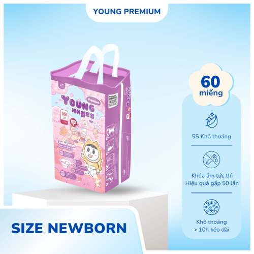 Bỉm Young Premium NB (<5kg)– Tã dán cho bé